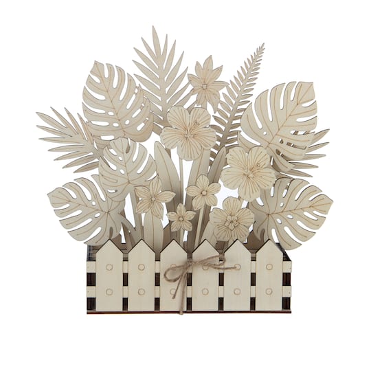 10.25" Tropical Flowers DIY Plywood Crate Décor by Make Market®